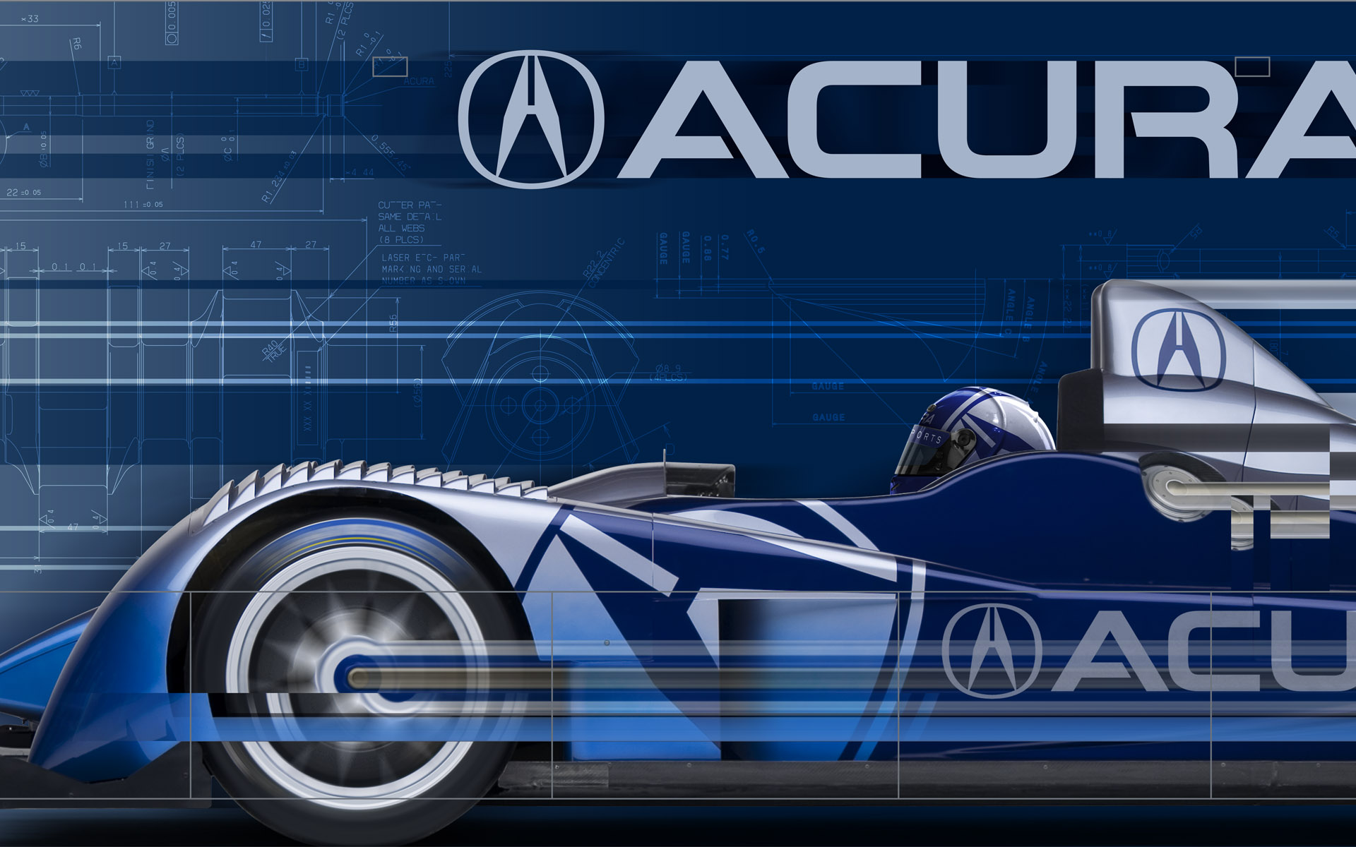 Honda Performance Development Acura Motorsports Factory Support Transporter Livery Elevations Detail