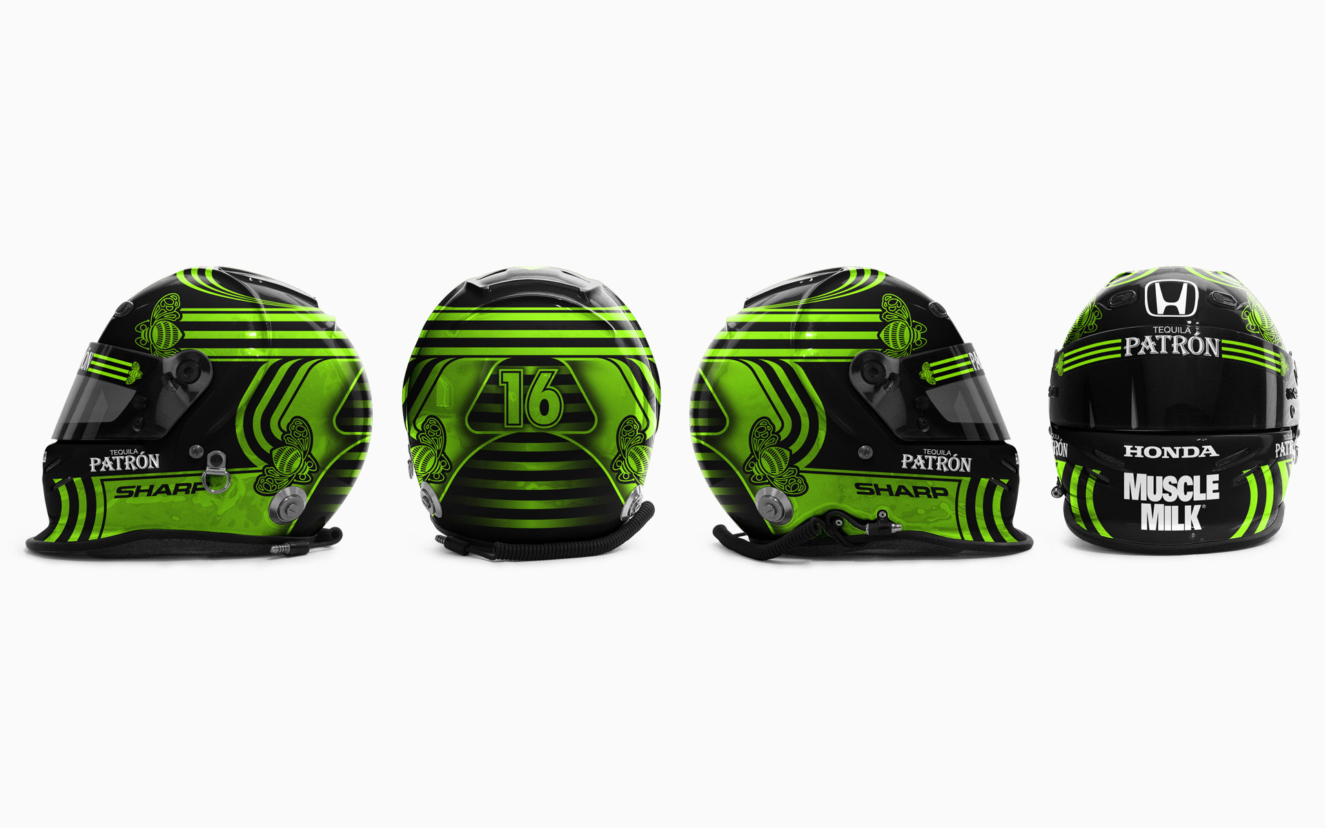 2009 Pátron Indy Racing Scott Sharp Helmet Livery Visualization