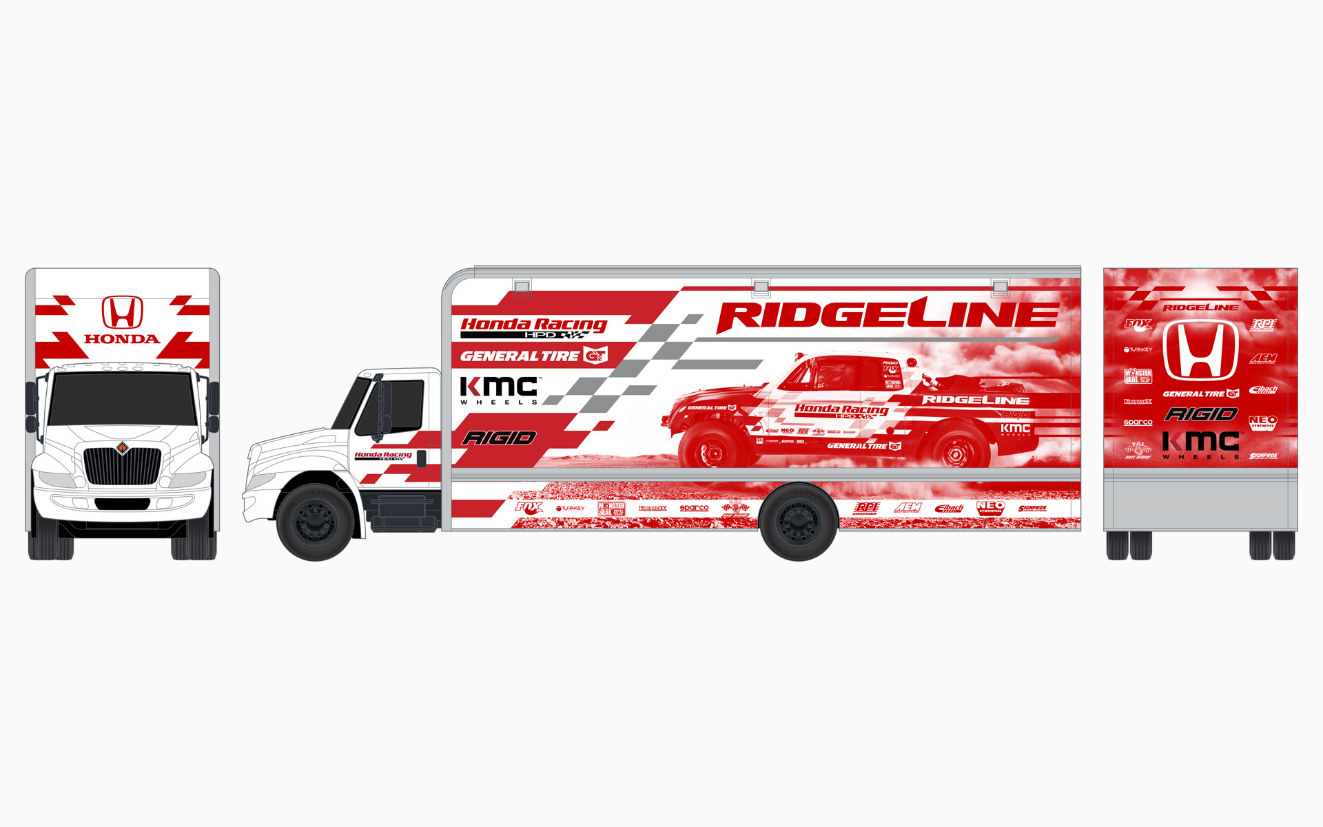 2016 Honda Off-Road HPD Ridgeline Transporter Livery Elevations
