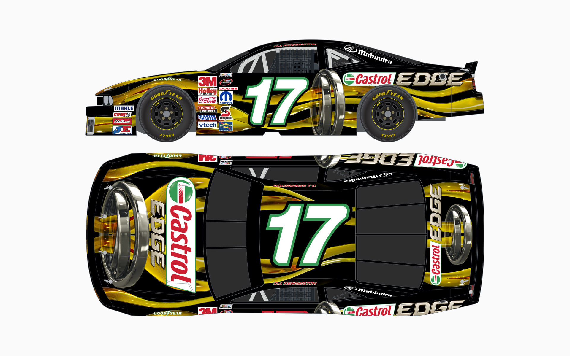 Wakefield Canada Castrol Edge Dodge Challenger NASCAR Canadian Tire Series Livery Elevations