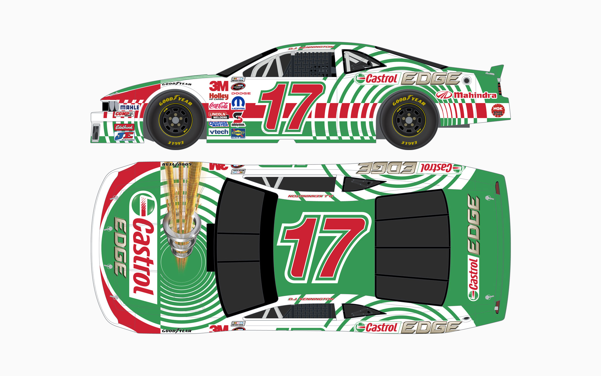 Wakefield Canada Castrol Edge Dodge Challenger NASCAR Canadian Tire Series Livery Elevations